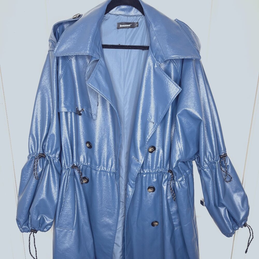 Vegan Leather Trench Coat